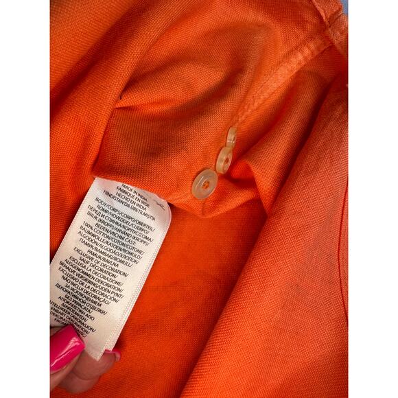 Ralph Lauren Mens Size Large Orange Ombre Dip Dyed Button Down Shirt Classic Fit - Picture 7 of 13